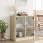 vidaXL Beistellschrank mit Glastüren Sonoma-Eiche 68x37x75,5 cm vidaXL Beistellschrank mit Glastüren Sonoma-Eiche 68x37x75,5 cm
