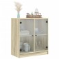 vidaXL Beistellschrank mit Glastüren Sonoma-Eiche 68x37x75,5 cm vidaXL Beistellschrank mit Glastüren Sonoma-Eiche 68x37x75,5 cm