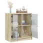 vidaXL Beistellschrank mit Glastüren Sonoma-Eiche 68x37x75,5 cm vidaXL Beistellschrank mit Glastüren Sonoma-Eiche 68x37x75,5 cm