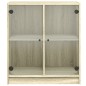 vidaXL Beistellschrank mit Glastüren Sonoma-Eiche 68x37x75,5 cm vidaXL Beistellschrank mit Glastüren Sonoma-Eiche 68x37x75,5 cm