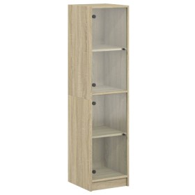 vidaXL Highboard mit Glastüren Sonoma-Eiche 35x37x142 cm