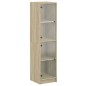 vidaXL Highboard mit Glastüren Sonoma-Eiche 35x37x142 cm vidaXL Highboard mit Glastüren Sonoma-Eiche 35x37x142 cm