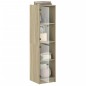 vidaXL Highboard mit Glastüren Sonoma-Eiche 35x37x142 cm vidaXL Highboard mit Glastüren Sonoma-Eiche 35x37x142 cm