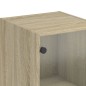 vidaXL Highboard mit Glastüren Sonoma-Eiche 35x37x142 cm vidaXL Highboard mit Glastüren Sonoma-Eiche 35x37x142 cm
