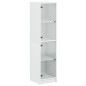 vidaXL Highboard mit Glastüren Weiß 35x37x142 cm vidaXL Highboard mit Glastüren Weiß 35x37x142 cm