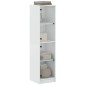 vidaXL Highboard mit Glastüren Weiß 35x37x142 cm vidaXL Highboard mit Glastüren Weiß 35x37x142 cm