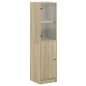 vidaXL Highboard mit Glastür Sonoma-Eiche 35x37x142 cm vidaXL Highboard mit Glastür Sonoma-Eiche 35x37x142 cm