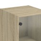 vidaXL Highboard mit Glastür Sonoma-Eiche 35x37x142 cm vidaXL Highboard mit Glastür Sonoma-Eiche 35x37x142 cm