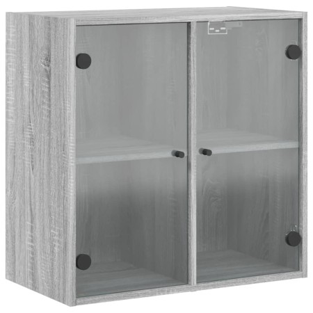 vidaXL Wandschrank mit Glastüren Grau Sonoma 68x37x68,5 cm