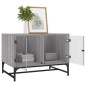 vidaXL Couchtisch mit Glastüren Grau Sonoma 68,5x50x50 cm vidaXL Couchtisch mit Glastüren Grau Sonoma 68,5x50x50 cm