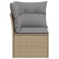 vidaXL Garten-Ecksofa mit Kissen Beige Poly Rattan vidaXL Garten-Ecksofa mit Kissen Beige Poly Rattan