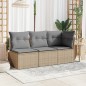 vidaXL Garten-Ecksofa mit Kissen Beige Poly Rattan vidaXL Garten-Ecksofa mit Kissen Beige Poly Rattan