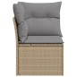 vidaXL Garten-Ecksofa mit Kissen Beige Poly Rattan vidaXL Garten-Ecksofa mit Kissen Beige Poly Rattan