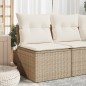 vidaXL Gartensofa ohne Armlehnen mit Kissen Beige Poly Rattan vidaXL Gartensofa ohne Armlehnen mit Kissen Beige Poly Rattan