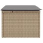 vidaXL Gartenhocker mit Kissen Beige 55x55x37 cm Poly Rattan vidaXL Gartenhocker mit Kissen Beige 55x55x37 cm Poly Rattan