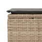 vidaXL Gartenhocker mit Kissen Beige 55x55x37 cm Poly Rattan vidaXL Gartenhocker mit Kissen Beige 55x55x37 cm Poly Rattan