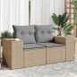 vidaXL Gartensofa mit Kissen 2-Sitzer Beige Poly Rattan vidaXL Gartensofa mit Kissen 2-Sitzer Beige Poly Rattan