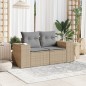vidaXL Gartensofa mit Kissen 2-Sitzer Beige Poly Rattan vidaXL Gartensofa mit Kissen 2-Sitzer Beige Poly Rattan