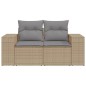 vidaXL Gartensofa mit Kissen 2-Sitzer Beige Poly Rattan vidaXL Gartensofa mit Kissen 2-Sitzer Beige Poly Rattan