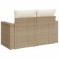 vidaXL Gartensofa mit Kissen 2-Sitzer Beige Poly Rattan vidaXL Gartensofa mit Kissen 2-Sitzer Beige Poly Rattan