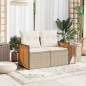 vidaXL Gartensofa mit Kissen 2-Sitzer Beige Poly Rattan vidaXL Gartensofa mit Kissen 2-Sitzer Beige Poly Rattan