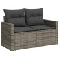 vidaXL Gartensofa 2-Sitzer mit Kissen Grau Poly Rattan vidaXL Gartensofa 2-Sitzer mit Kissen Grau Poly Rattan