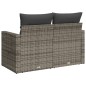vidaXL Gartensofa 2-Sitzer mit Kissen Grau Poly Rattan vidaXL Gartensofa 2-Sitzer mit Kissen Grau Poly Rattan