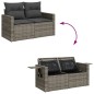 vidaXL Gartensofa 2-Sitzer mit Kissen Grau Poly Rattan vidaXL Gartensofa 2-Sitzer mit Kissen Grau Poly Rattan
