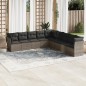 vidaXL 9-tlg. Garten-Sofagarnitur mit Kissen Grau Poly Rattan vidaXL 9-tlg. Garten-Sofagarnitur mit Kissen Grau Poly Rattan
