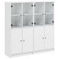 vidaXL Bücherschrank mit Türen Weiß 136x37x142 cm Holzwerkstoff vidaXL Bücherschrank mit Türen Weiß 136x37x142 cm Holzwerkstoff
