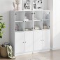 vidaXL Bücherschrank mit Türen Weiß 136x37x142 cm Holzwerkstoff vidaXL Bücherschrank mit Türen Weiß 136x37x142 cm Holzwerkstoff