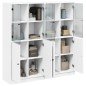 vidaXL Bücherschrank mit Türen Weiß 136x37x142 cm Holzwerkstoff vidaXL Bücherschrank mit Türen Weiß 136x37x142 cm Holzwerkstoff