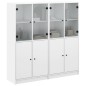 vidaXL Bücherschrank mit Türen Weiß 136x37x142 cm Holzwerkstoff vidaXL Bücherschrank mit Türen Weiß 136x37x142 cm Holzwerkstoff