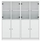vidaXL Bücherschrank mit Türen Weiß 136x37x142 cm Holzwerkstoff vidaXL Bücherschrank mit Türen Weiß 136x37x142 cm Holzwerkstoff