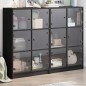 vidaXL Bücherregal mit Türen Schwarz 136x37x109 cm Holzwerkstoff vidaXL Bücherregal mit Türen Schwarz 136x37x109 cm Holzwerkstoff