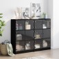 vidaXL Bücherregal mit Türen Schwarz 136x37x109 cm Holzwerkstoff vidaXL Bücherregal mit Türen Schwarz 136x37x109 cm Holzwerkstoff