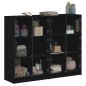 vidaXL Bücherregal mit Türen Schwarz 136x37x109 cm Holzwerkstoff vidaXL Bücherregal mit Türen Schwarz 136x37x109 cm Holzwerkstoff