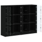 vidaXL Bücherregal mit Türen Schwarz 136x37x109 cm Holzwerkstoff vidaXL Bücherregal mit Türen Schwarz 136x37x109 cm Holzwerkstoff