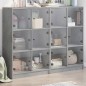 vidaXL Bücherregal mit Türen Betongrau 136x37x109 cm Holzwerkstoff vidaXL Bücherregal mit Türen Betongrau 136x37x109 cm Holzwerkstoff