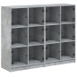 vidaXL Bücherregal mit Türen Betongrau 136x37x109 cm Holzwerkstoff vidaXL Bücherregal mit Türen Betongrau 136x37x109 cm Holzwerkstoff