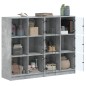 vidaXL Bücherregal mit Türen Betongrau 136x37x109 cm Holzwerkstoff vidaXL Bücherregal mit Türen Betongrau 136x37x109 cm Holzwerkstoff