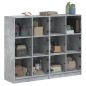 vidaXL Bücherregal mit Türen Betongrau 136x37x109 cm Holzwerkstoff vidaXL Bücherregal mit Türen Betongrau 136x37x109 cm Holzwerkstoff