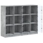 vidaXL Bücherregal mit Türen Betongrau 136x37x109 cm Holzwerkstoff vidaXL Bücherregal mit Türen Betongrau 136x37x109 cm Holzwerkstoff