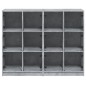 vidaXL Bücherregal mit Türen Betongrau 136x37x109 cm Holzwerkstoff vidaXL Bücherregal mit Türen Betongrau 136x37x109 cm Holzwerkstoff