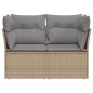 vidaXL Gartensofa mit Kissen 2-Sitzer Beige Poly Rattan vidaXL Gartensofa mit Kissen 2-Sitzer Beige Poly Rattan