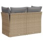 vidaXL Gartensofa mit Kissen 2-Sitzer Beige Poly Rattan vidaXL Gartensofa mit Kissen 2-Sitzer Beige Poly Rattan