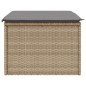 vidaXL Gartenhocker mit Kissen Beige 55x55x37 cm Poly Rattan vidaXL Gartenhocker mit Kissen Beige 55x55x37 cm Poly Rattan