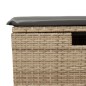 vidaXL Gartenhocker mit Kissen Beige 55x55x37 cm Poly Rattan vidaXL Gartenhocker mit Kissen Beige 55x55x37 cm Poly Rattan