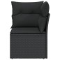vidaXL Garten-Ecksofa mit Kissen Schwarz Poly Rattan vidaXL Garten-Ecksofa mit Kissen Schwarz Poly Rattan