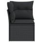 vidaXL Garten-Ecksofa mit Kissen Schwarz Poly Rattan vidaXL Garten-Ecksofa mit Kissen Schwarz Poly Rattan